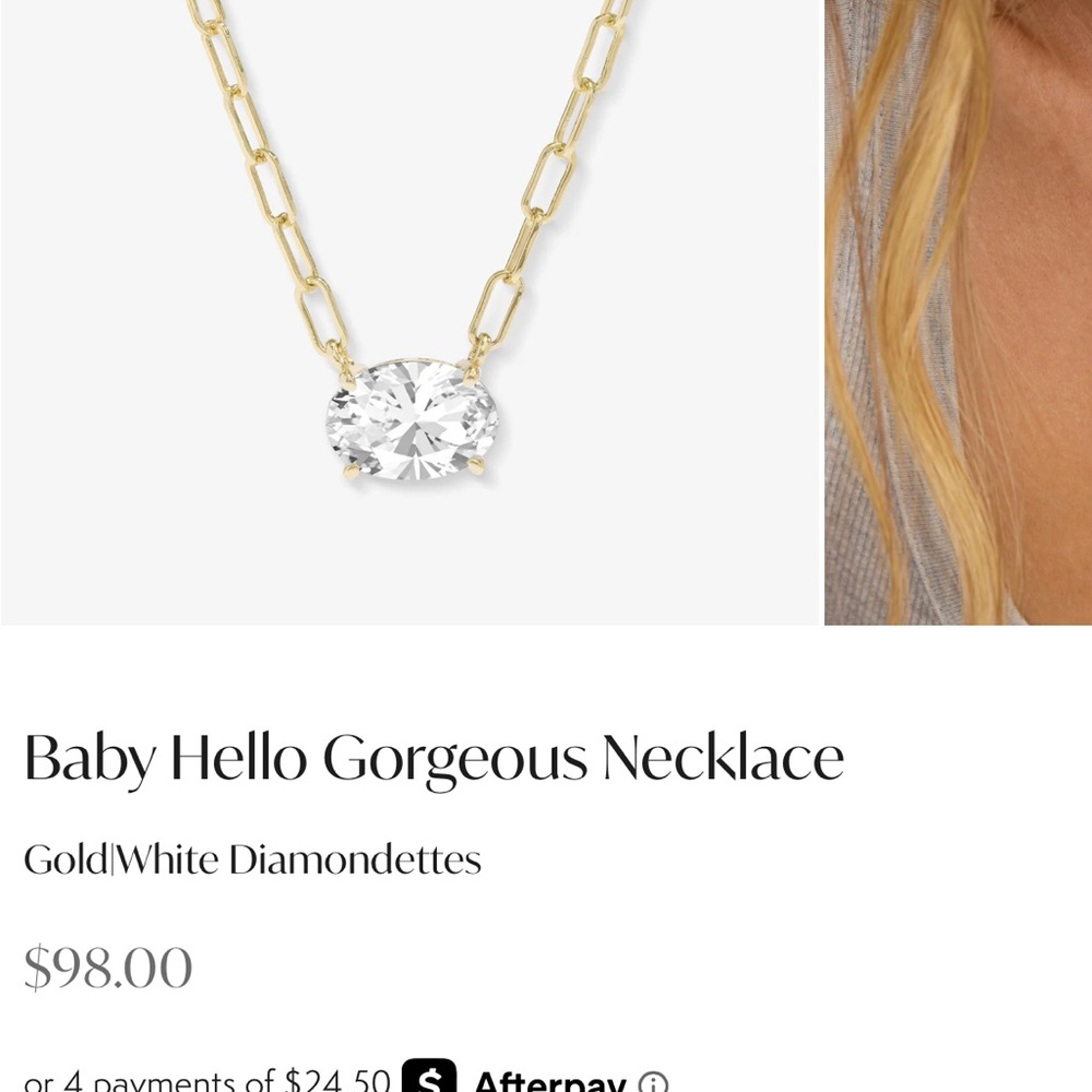 Melinda Maria Gold Necklace with Sparkling Pendant No Bundle Markdowns - Picture 3 of 4